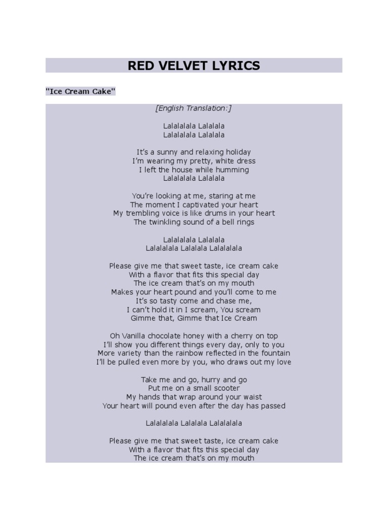 Red Velvet Ice Cream Cake Desserts Foods scribd