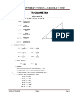 10th Trigonometry Self Evaluation Test Paper