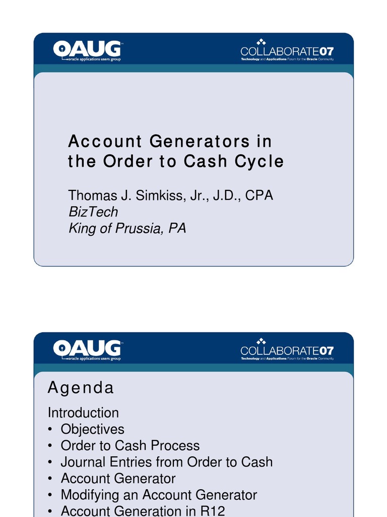 Account Generator The Order To Cash Cycle | PDF | Receipt | Debits And ...