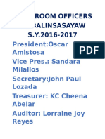 Classroom Officers 2016-2017