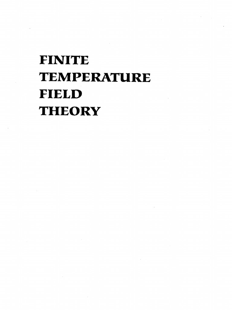 Finite Temperature Field Theory by Ashok Das | PDF