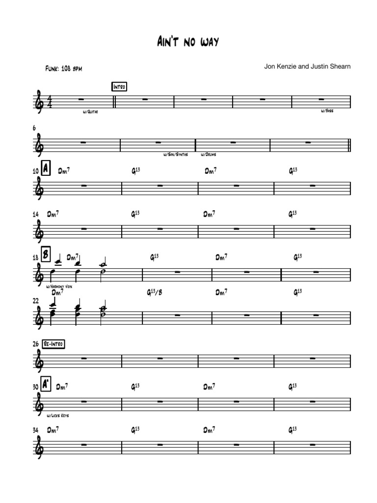 Ain t no way lead sheet pdf popular music music industry