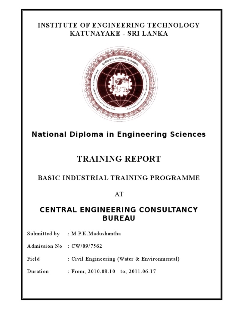 Training Report: Institute of Engineering Technology Katunayake - Sri ...