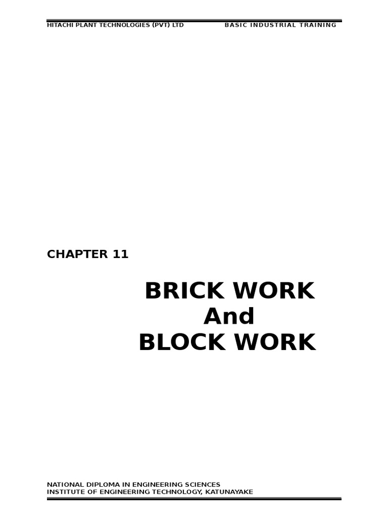 Blockwork Bonding Techniques Explained | PDF | Home & Garden | Science ...