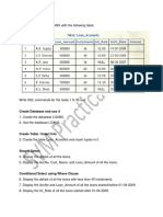 Practical Sheets MY SQL 