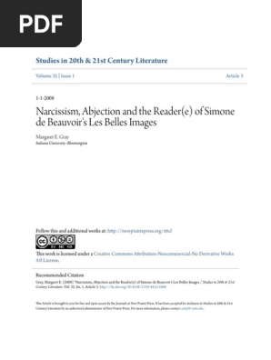 Narcissism Abjection And The Reader E Of Simone De Beauvoirs Les