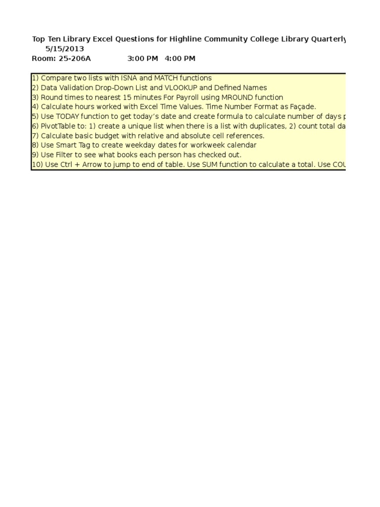 Excel Techniques for Library Management | PDF | The Lord Of The Rings ...