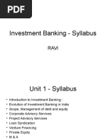 Introduction To Investment Banking - Syllabus - Evaluation