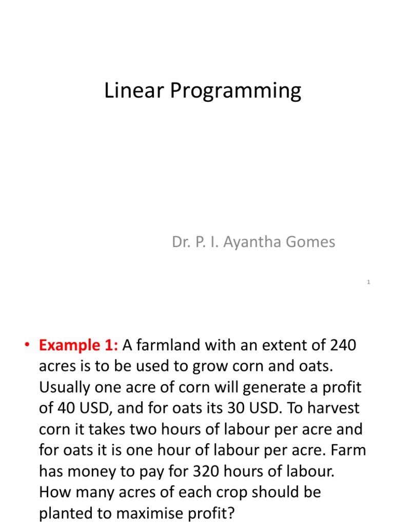 Presentation5 Linear Programming | PDF | Linear Programming | Labour ...