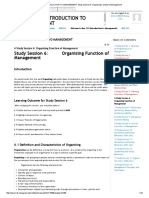 BUS 211 INTRODUCTION To MANAGEMENT - Study Session 6 - Organising Function of Management