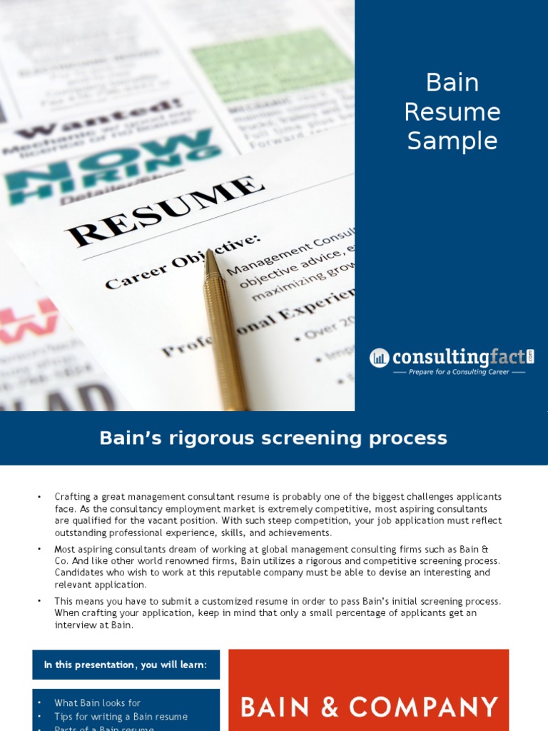 Bain Resume Sample PDF R sum - 1666585301