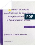 Técnicas de Cálculo Para Sistemas de Ecuaciones, Programación Lineal y Programación Entera