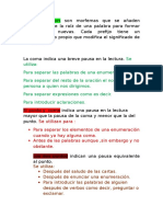 Significados de signos puntuación prefijos determinantes