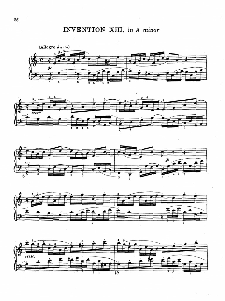 Bach - Invention 13 | PDF