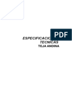 Especificaciones Tecnicas - Teja Andina