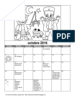 Pre-k Calendar October 2016