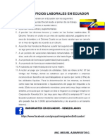 Lista de Beneficios Laborales en Ecuador