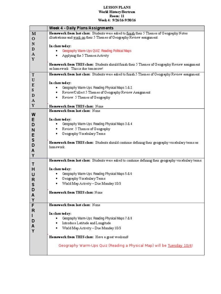 Week 4 World History Lesson Plans | PDF | Language Arts & Discipline ...