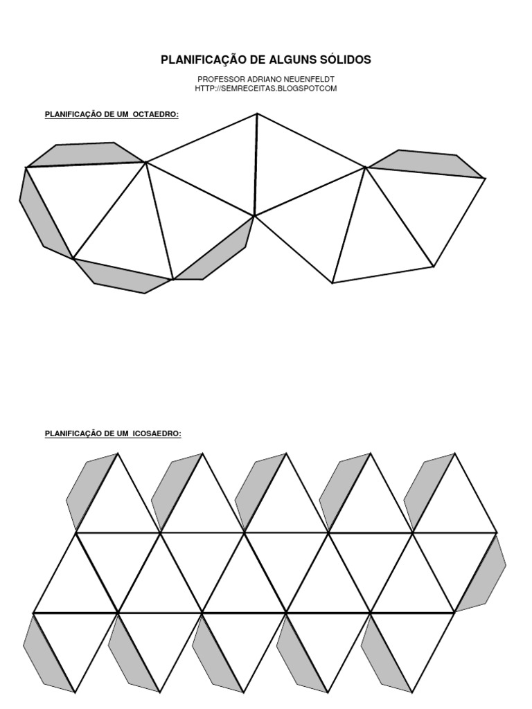 Planificação de Sólidos Geométricos | PDF