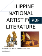 Philippine National Artist For Literature: Prepared By: Bryan James G. Valleno Nick Joaquin