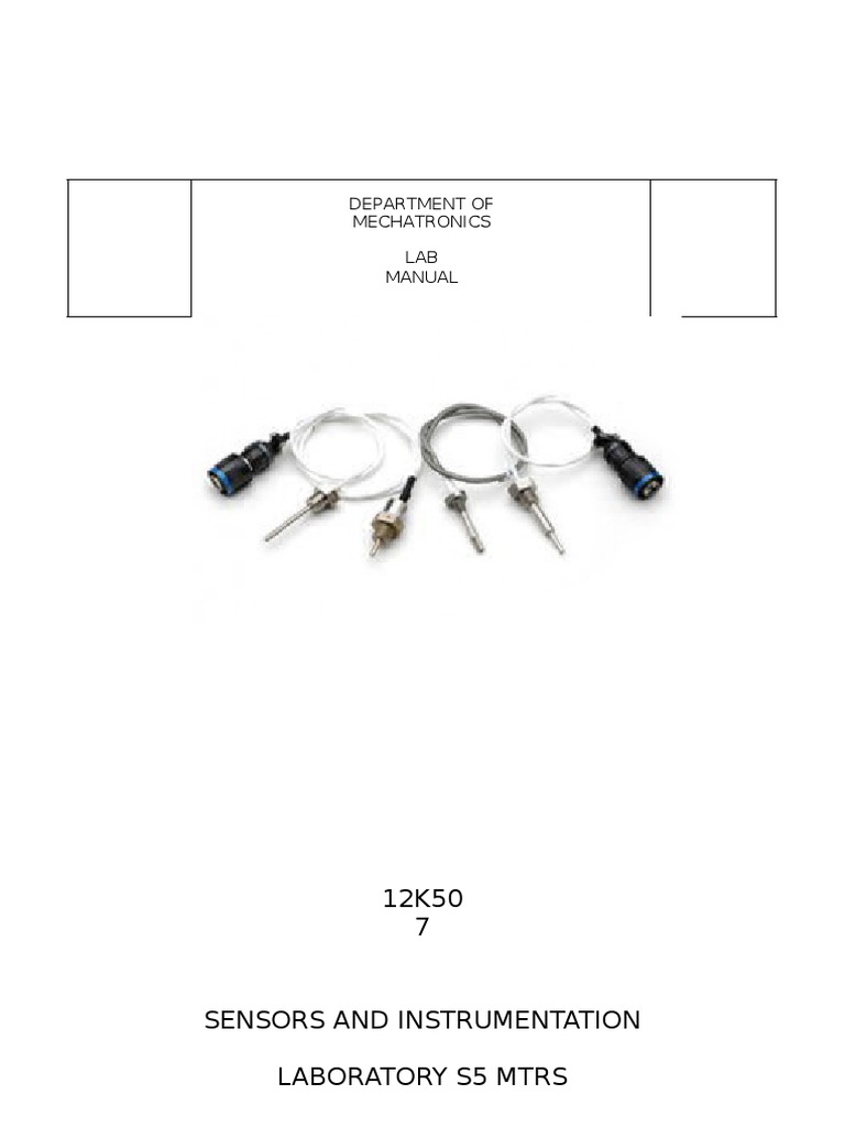 Mechatronics Sensors Lab Manual 2016 | PDF