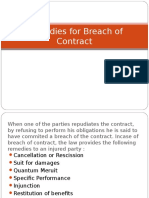 Remedies For Breach of Contrac