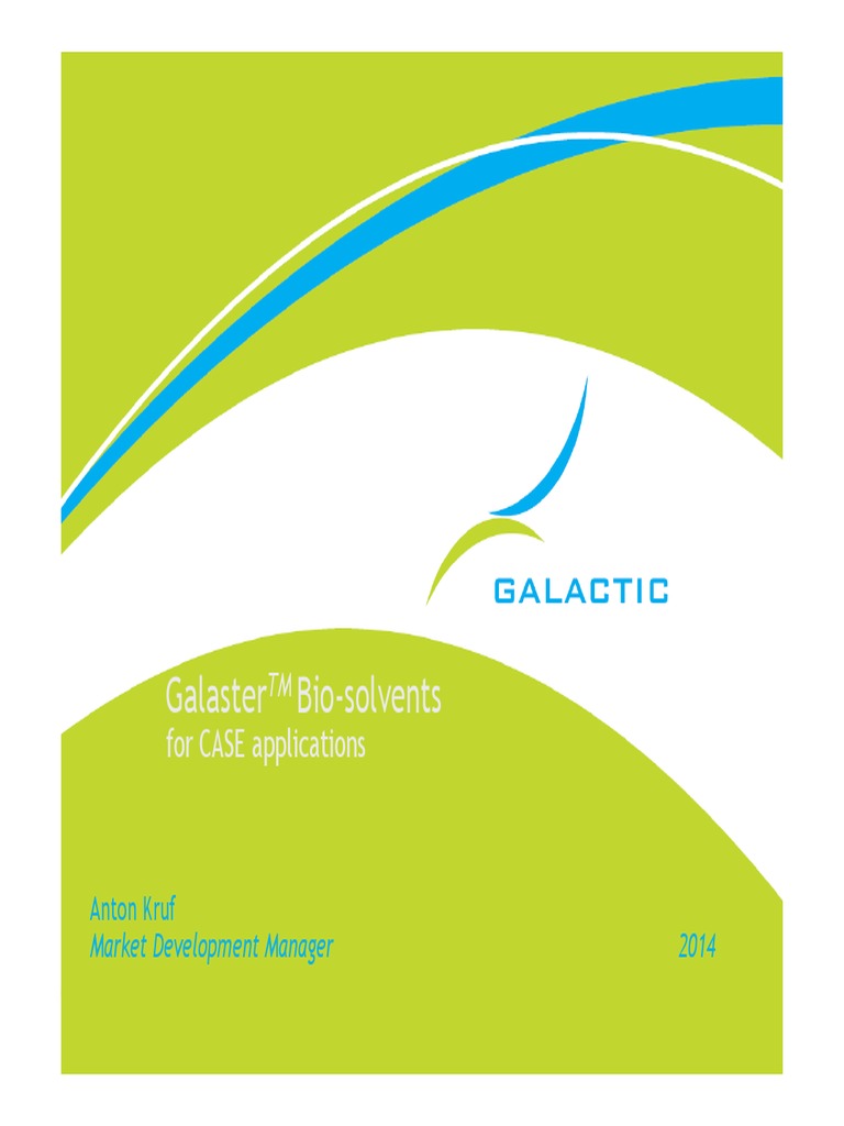 Bio-Solvents Galactic 2014 | PDF | Paint | Lactic Acid