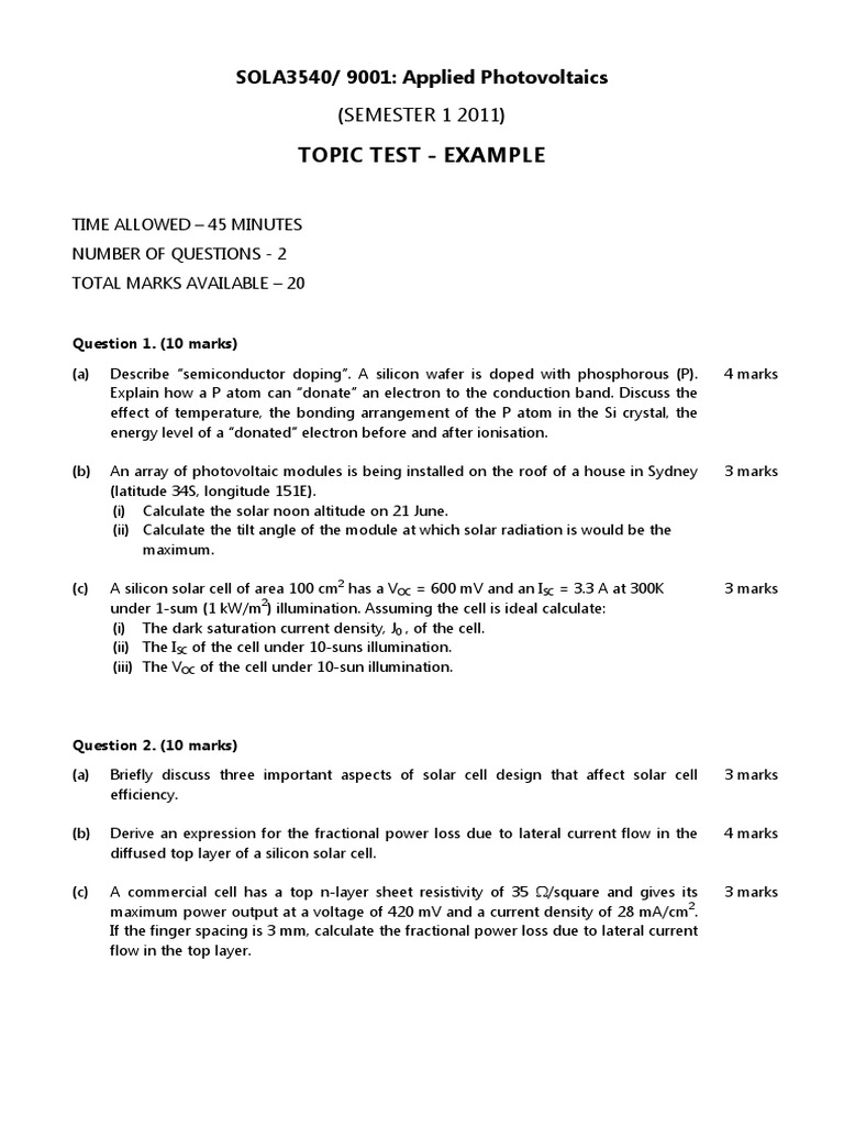 Photovoltaic Module Test 2011 | PDF | Solar Cell | Electronvolt