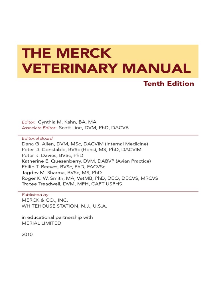Merck Veterinary Manual 10th Edition | PDF