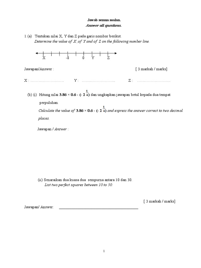 Soalan Matematik Tingkatan 2 | PDF | Matematika Dasar | Geometri Dasar