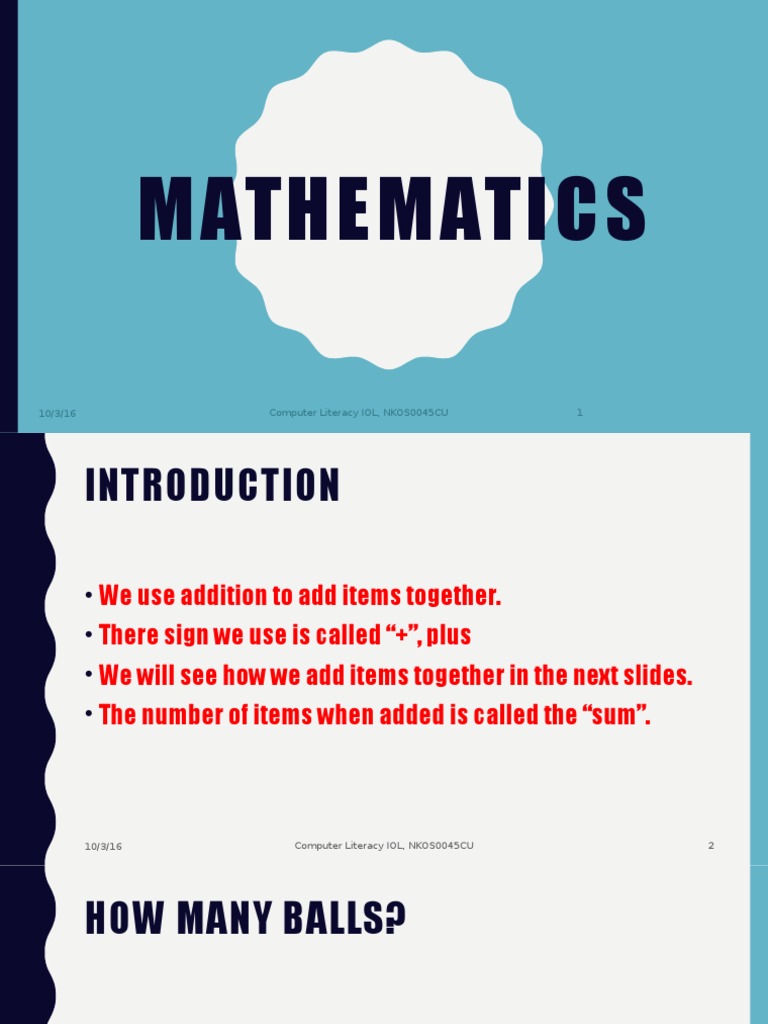 Introduction to Basic Addition Concepts | PDF | Home & Garden