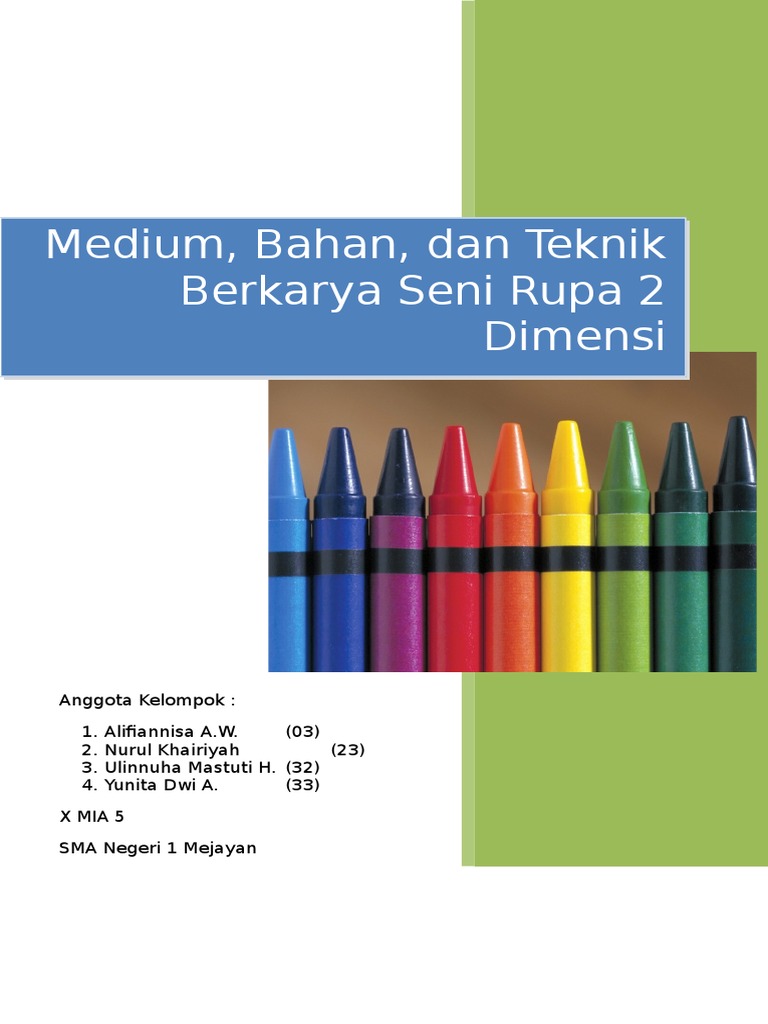Medium Dan Bahan Karya Seni Rupa Pdf