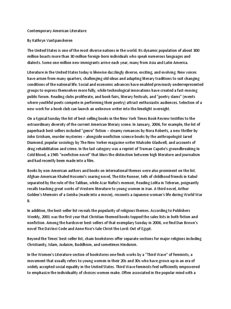 Contemporary American Literature pdf Novels Southern United States