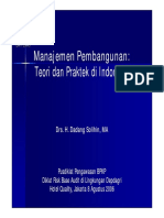 Manajemen Pembangunan Teori Dan Praktek Di Indonesia 56119 8874