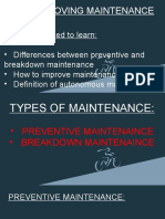 Improving Maintenance: Topic