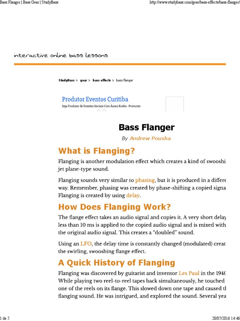 Bass Flanger What Is Flanging? PDF Popular Music Celtic Musical