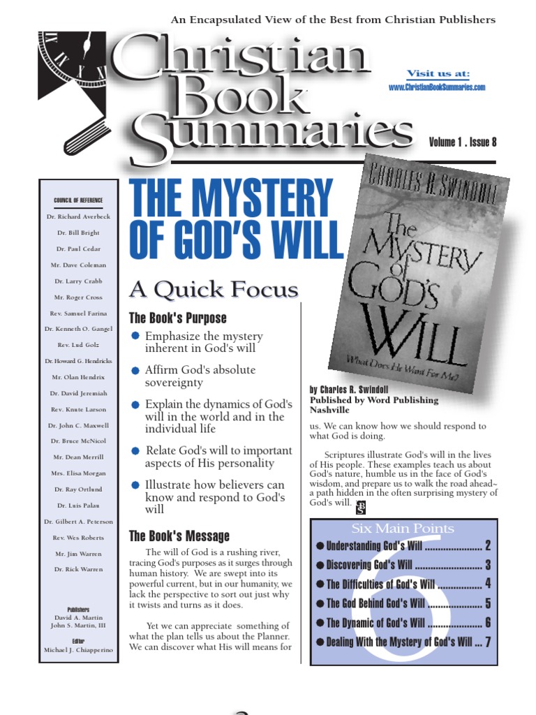 The Mystery of God'S Will: Hri Tian Ook Ummaries | PDF | Miracle | God