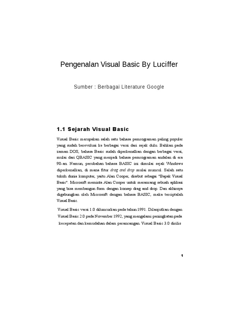Pengenalan Visual Basic 2013 | PDF