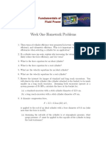 Week One Homework Problems: Fundamentals of ! Fluid Power