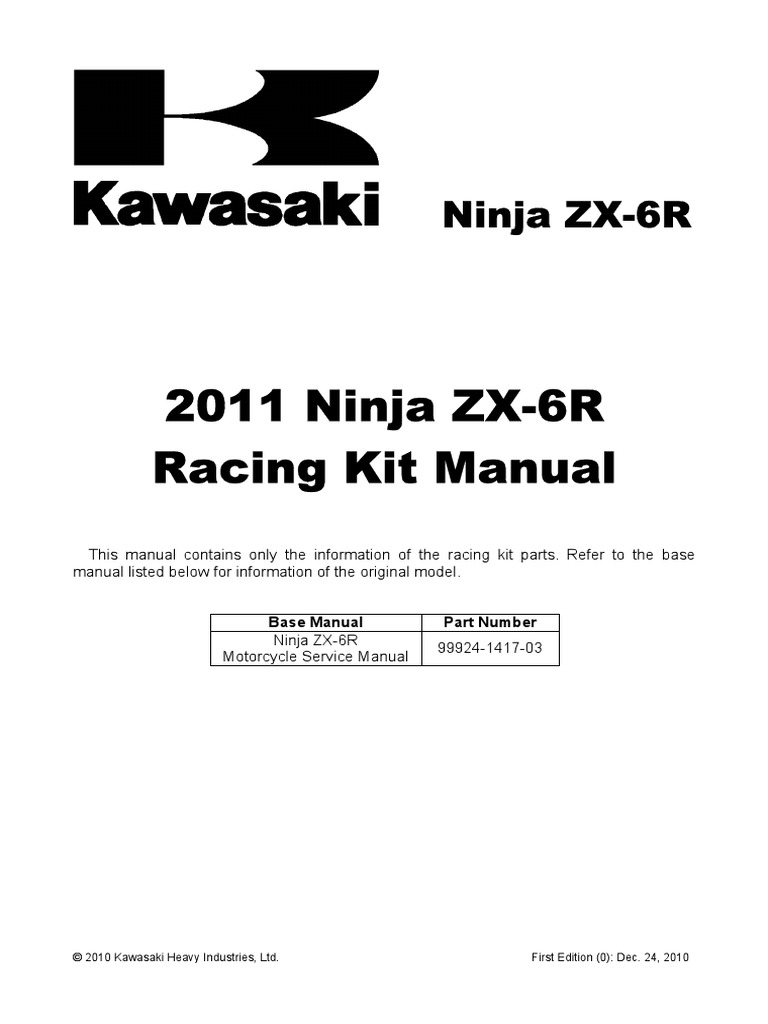 2011 ZX600R Kit Manual PDF | PDF | Computers | Technology