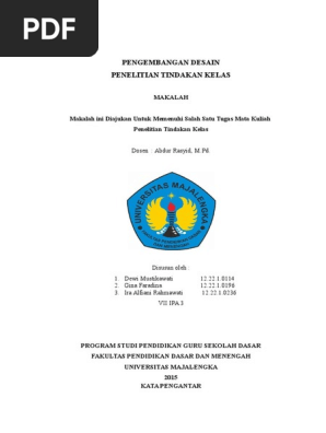 7 Makalah Pengembangan Desain Penelitian Tindakan Kelas