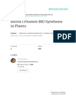 Biotin (Vitamin B8) Synthesis in Plants: Advances in Botanical Research October 2011