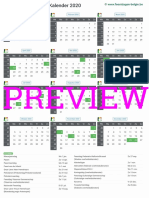 Kalender 2020 a4 Staand Feestdagen Preview