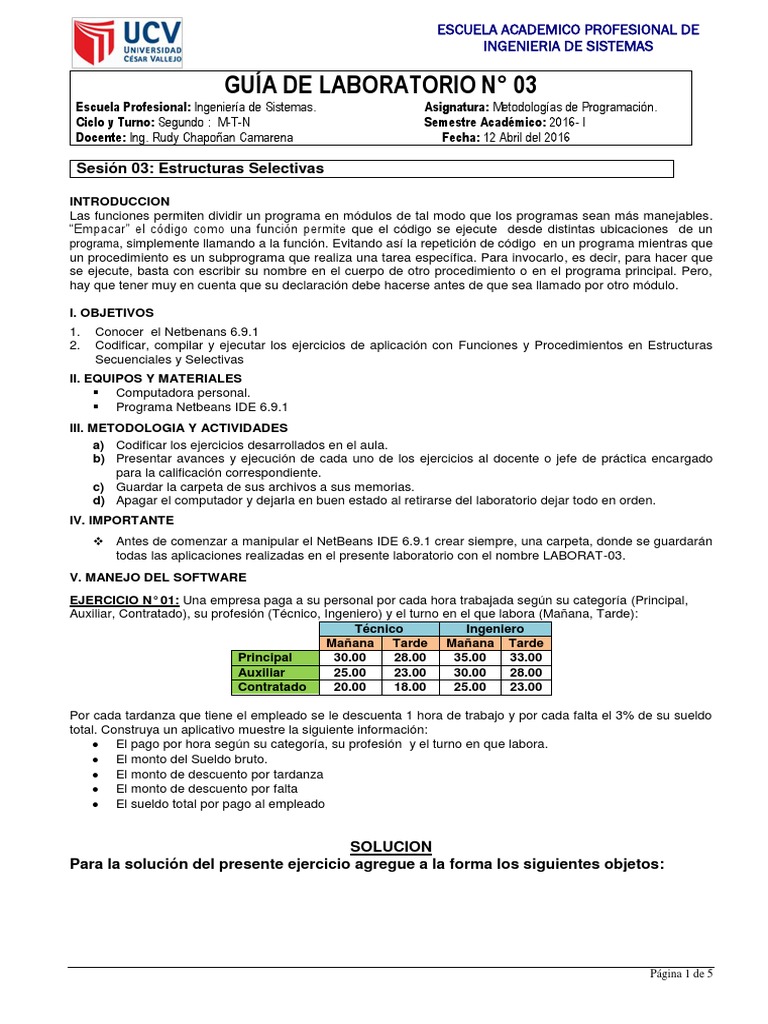 Estructuras Selectivas en NetBeans 6.9.1 | PDF | Programa de ...