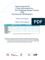 Project Proposal For DST & Texas Instruments Inc. India Innovation Challenge Design Contest 2016 Anchored by IIM Bangalore