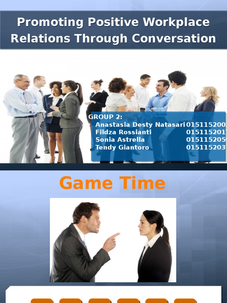 Promoting Positive Workplace Relations Through Conversation | PDF ...
