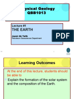 Physical Geology Lecture on Earth's Structure and Composition