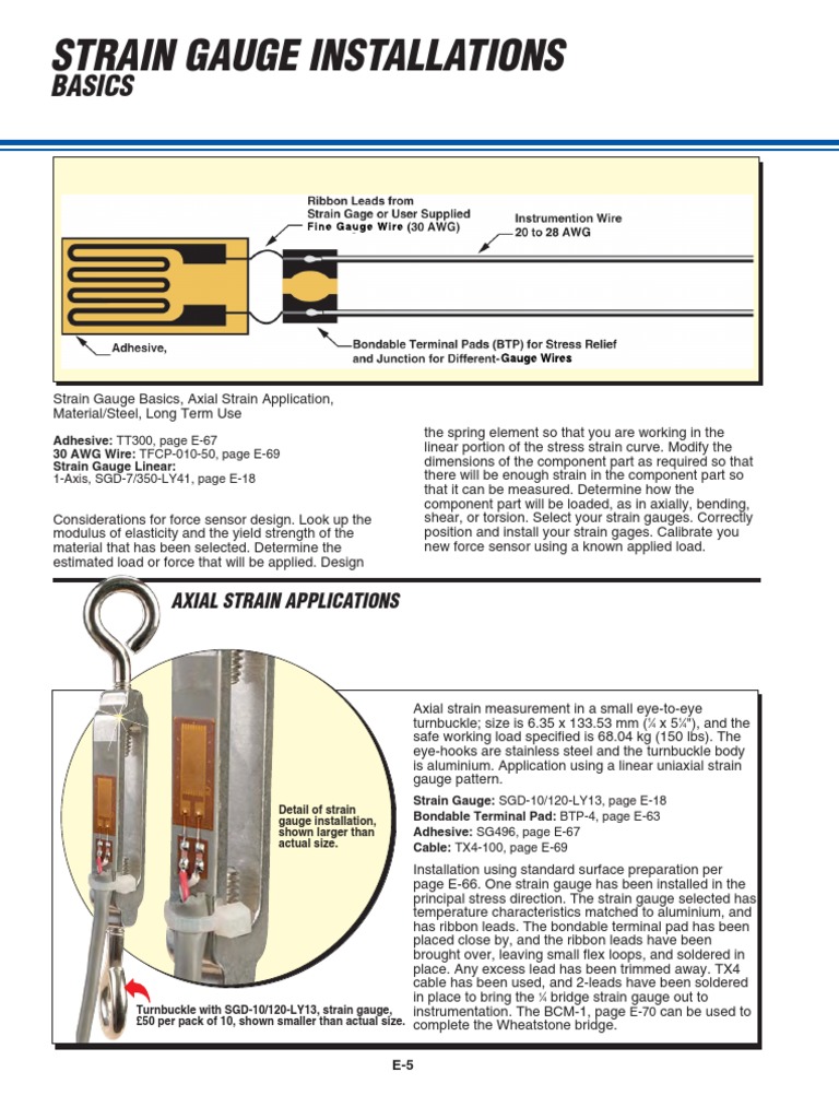 Strain Gauge Installation Guide | PDF | Flow Measurement | Strength Of ...