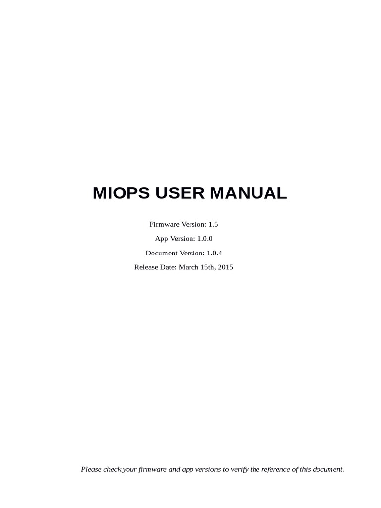 MIOPS User Manual Overview | PDF | Android (Operating System ...