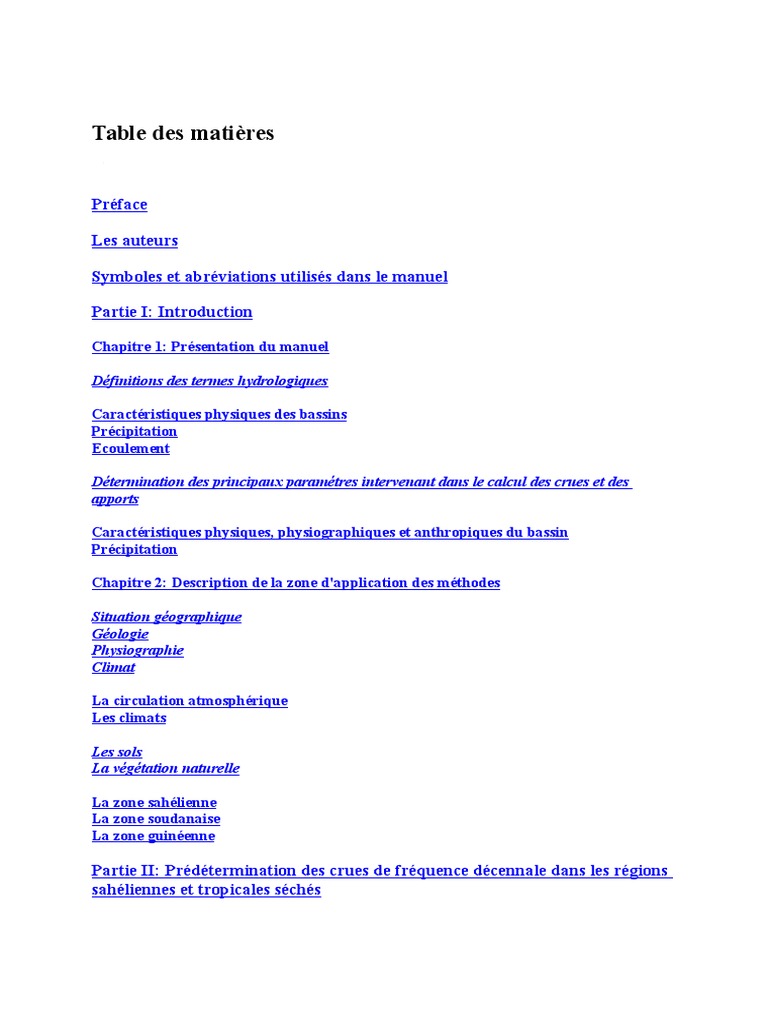 Crues Et Apports | PDF | Mousson | Sahara